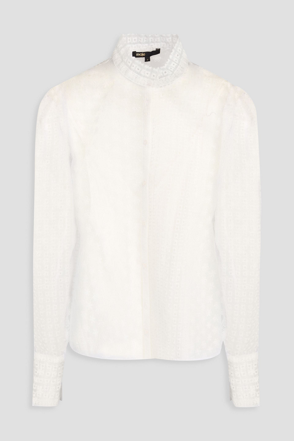 Embroidered cotton-blend organza shirt