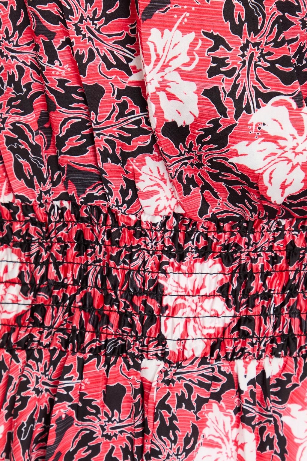 MAJE Wrap-effect floral-print satin midi dress