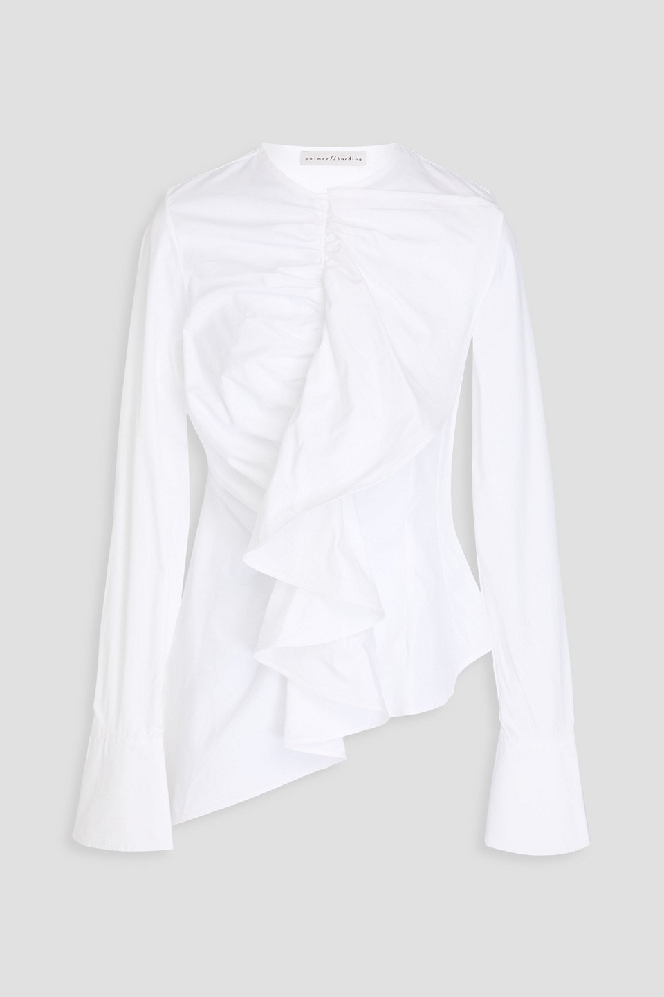 Palmer Harding Ruffled Cotton-poplin Top In White