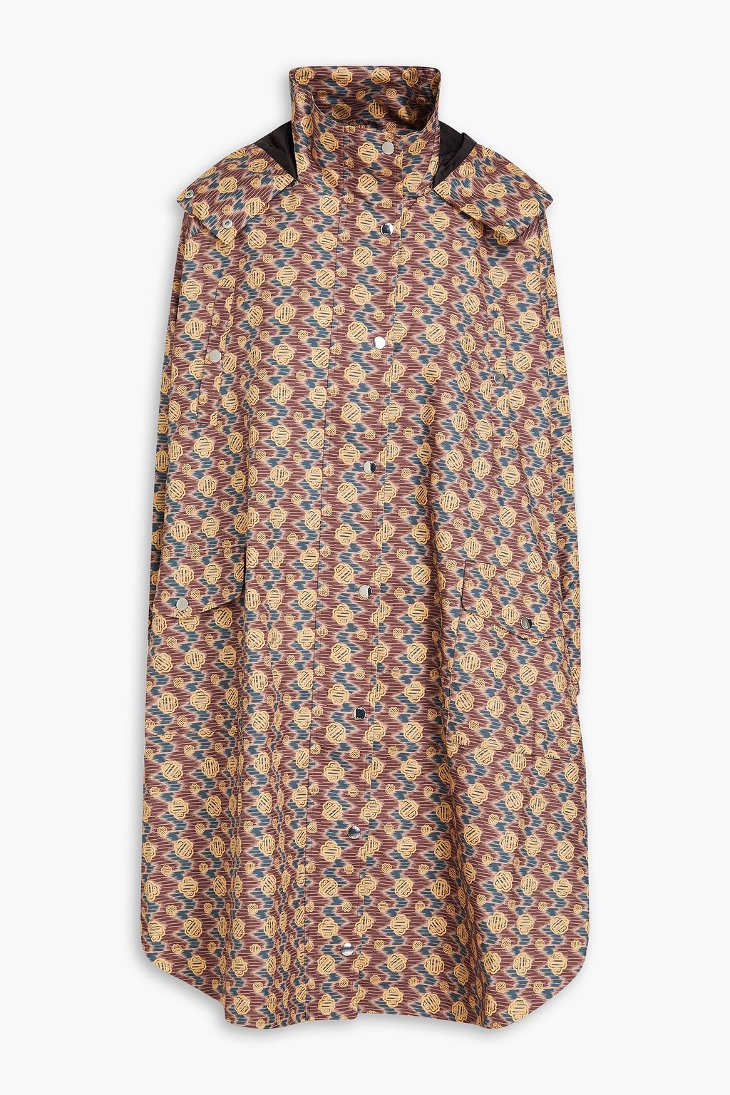 MAJE Oversized printed shell hooded raincoat THE OUTNET