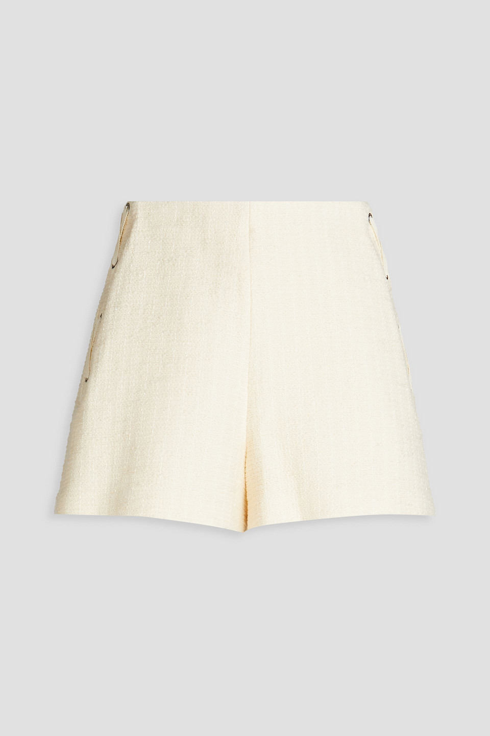 Maje Lace-up Cotton-blend Shorts In Neutral