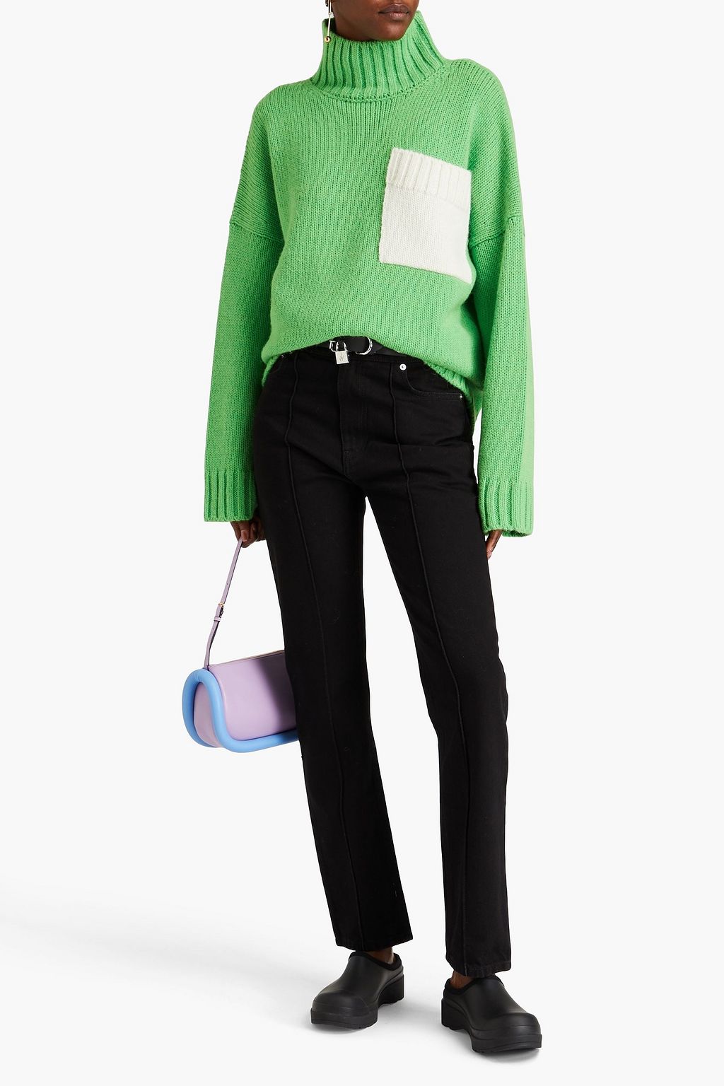 JW ANDERSON جينز بأرجل ضيقة وخصر مرتفع