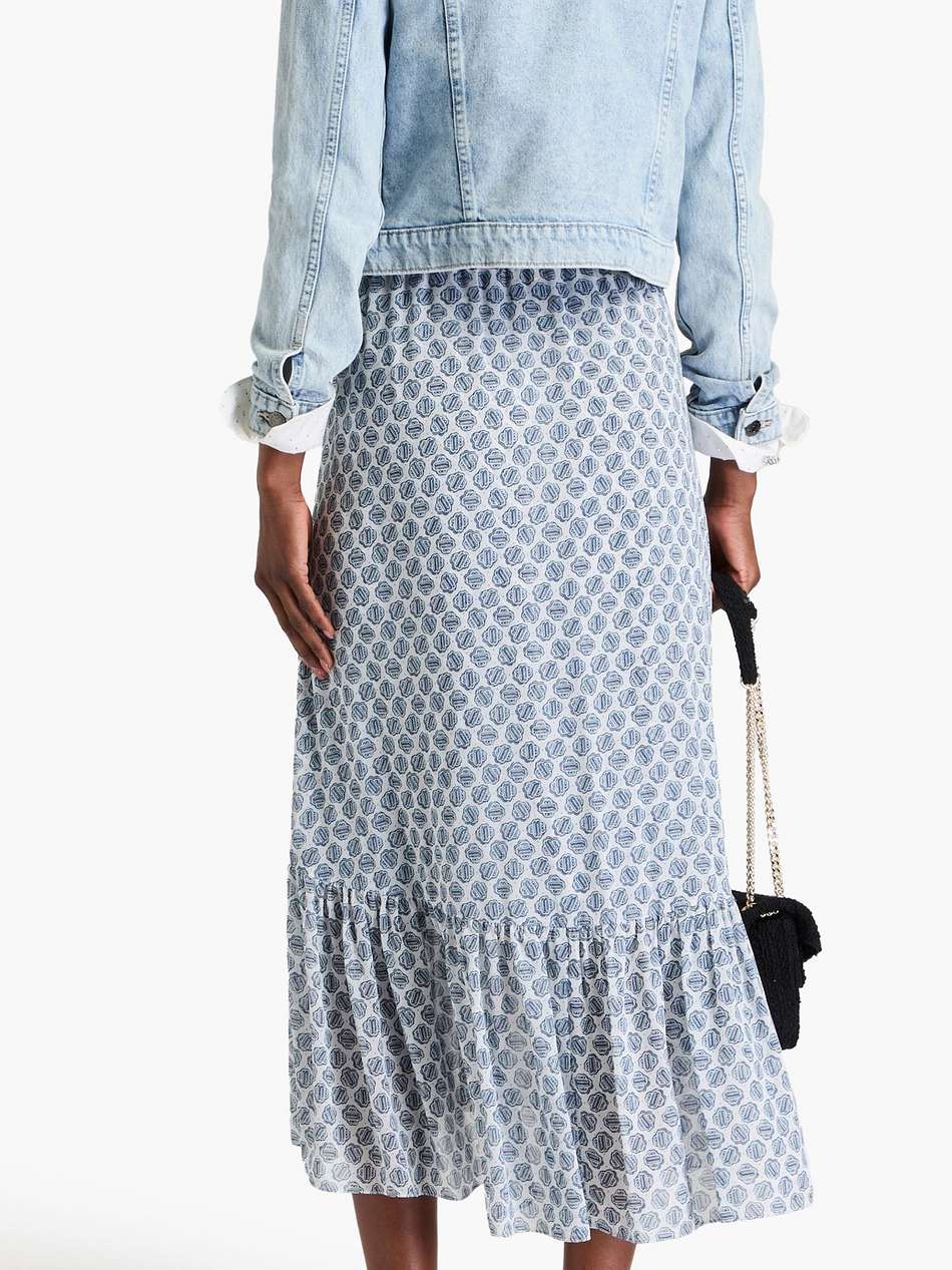 printed crepe midi skirt