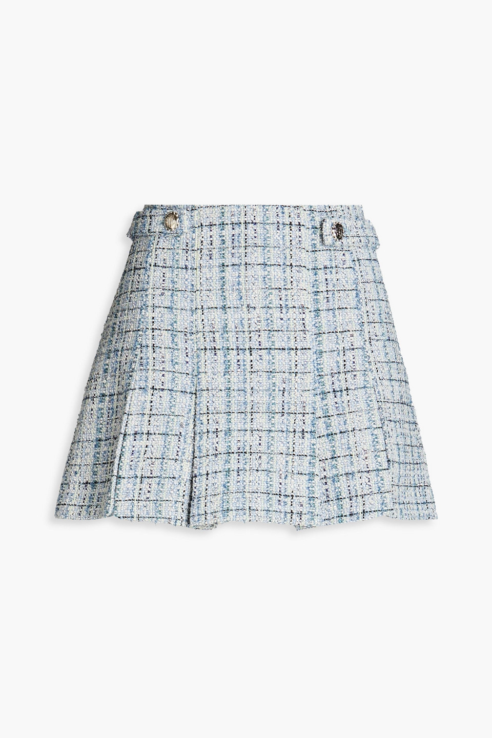 Maje Shorts Aus Einer Baumwollmischung Mit Metallic-effekt Und Falten In Himmelblau