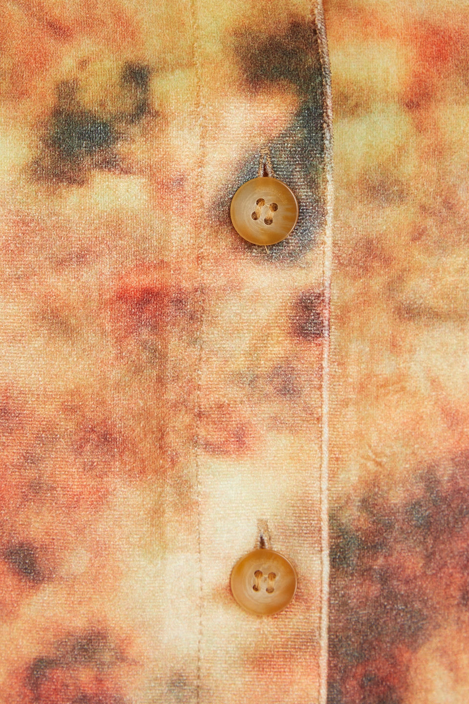 Nanushka Annick Abstract-print Stretch-velvet Shirt In Pastel Yellow