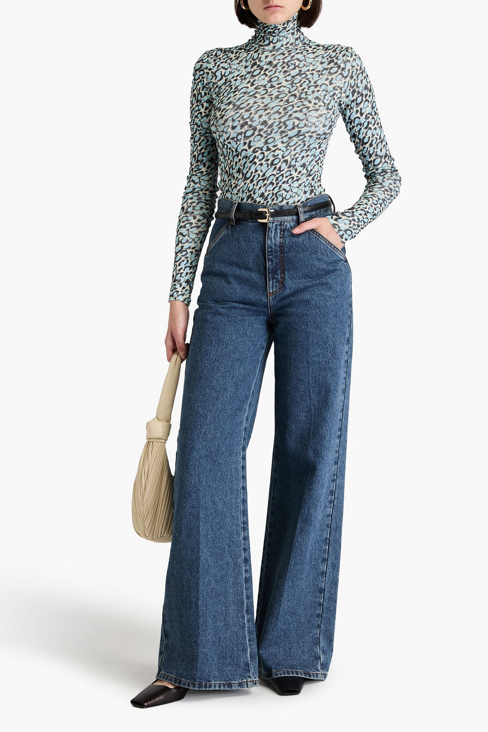 Nanushka Leopard-print Stretch-jersey Turtleneck Top In Animal Print