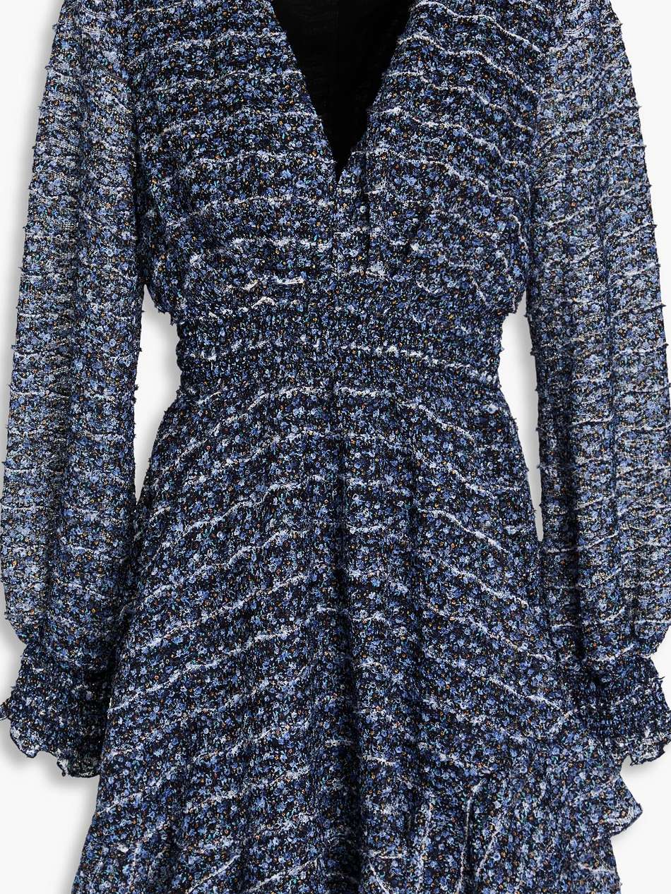 pleated lace mini dress