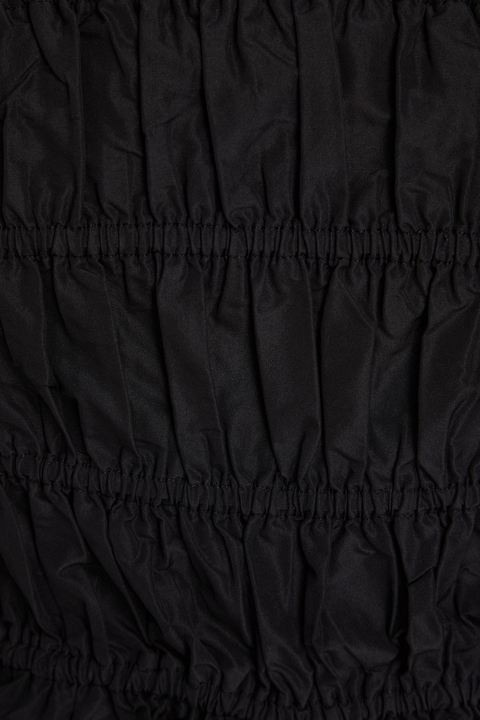 Maje Cropped Shirred Taffeta Top In Schwarz