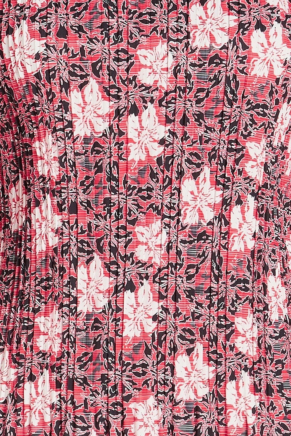 Maje Minikleid Aus Plissiertem Webstoff Mit Floralem Print In Rot