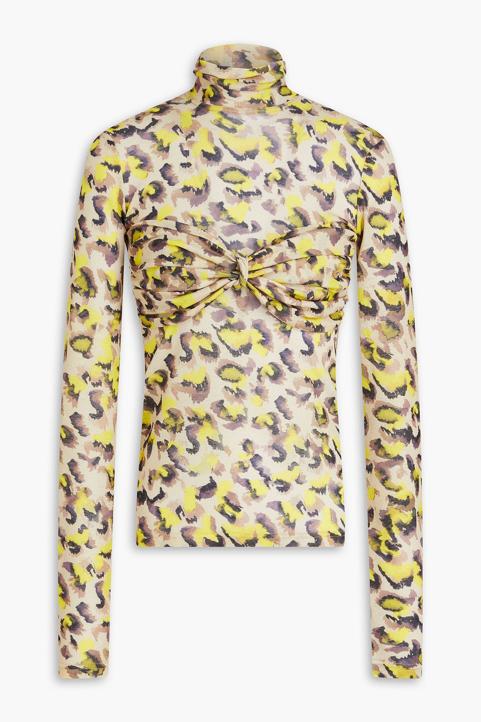 Nanushka Woman T-shirt Beige Size L Recycled Polyester In Animal Print