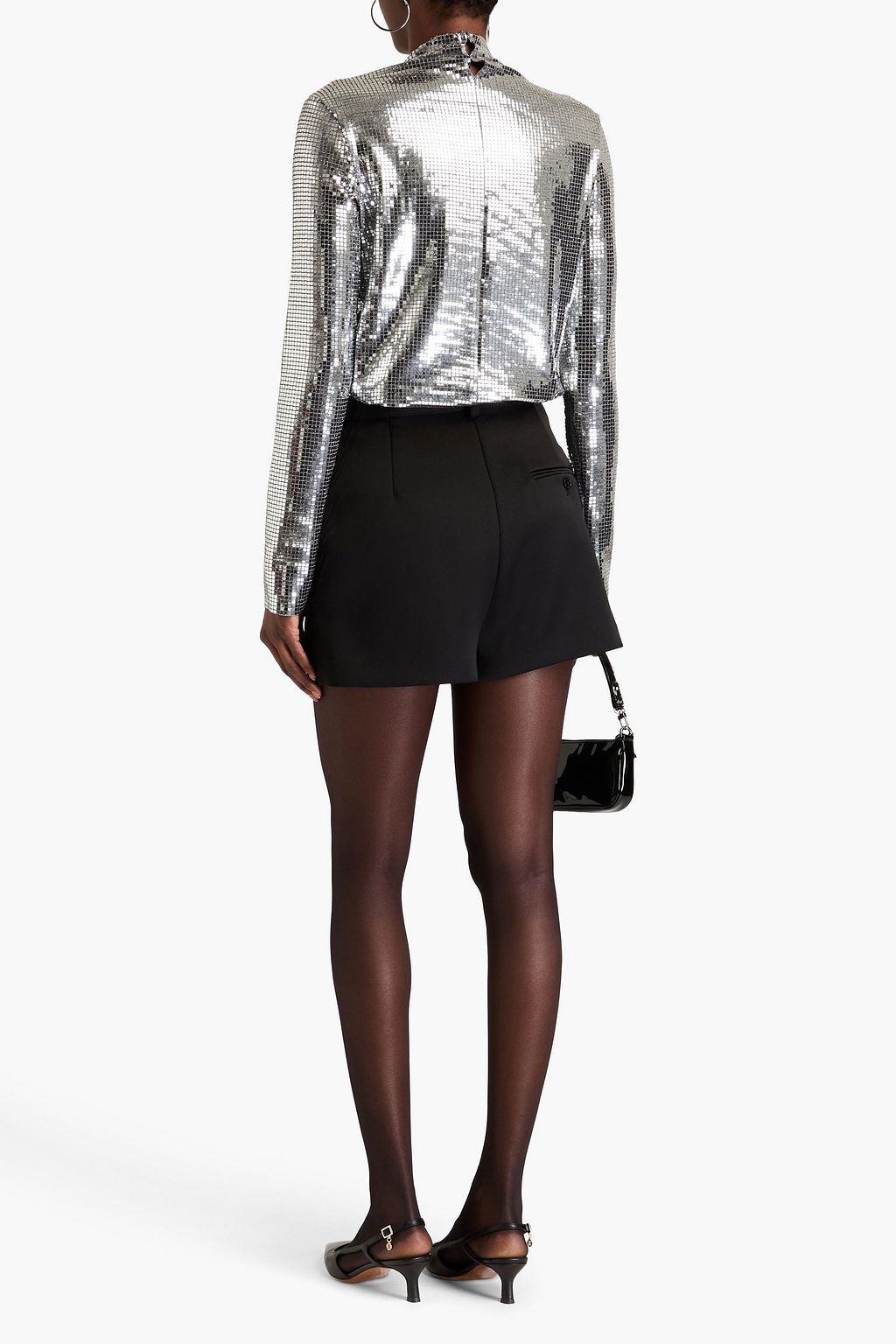 MAJE Metallic knitted top