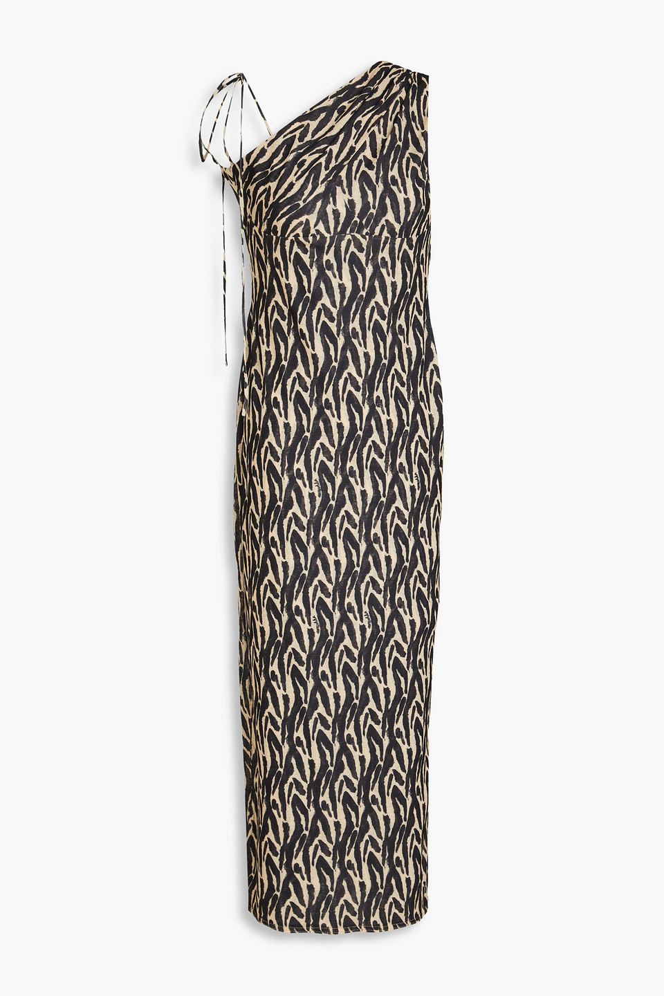 Nanushka One-shoulder Leopard-print Jersey Midi Dress In Animal Print
