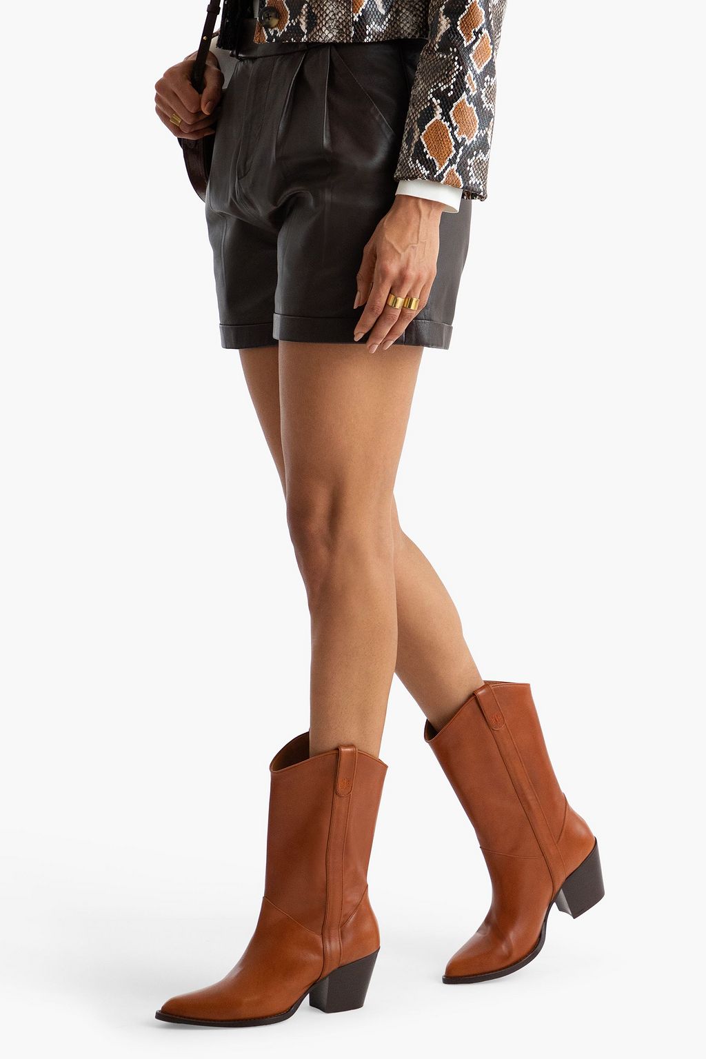 MAJE Leather cowboy boots