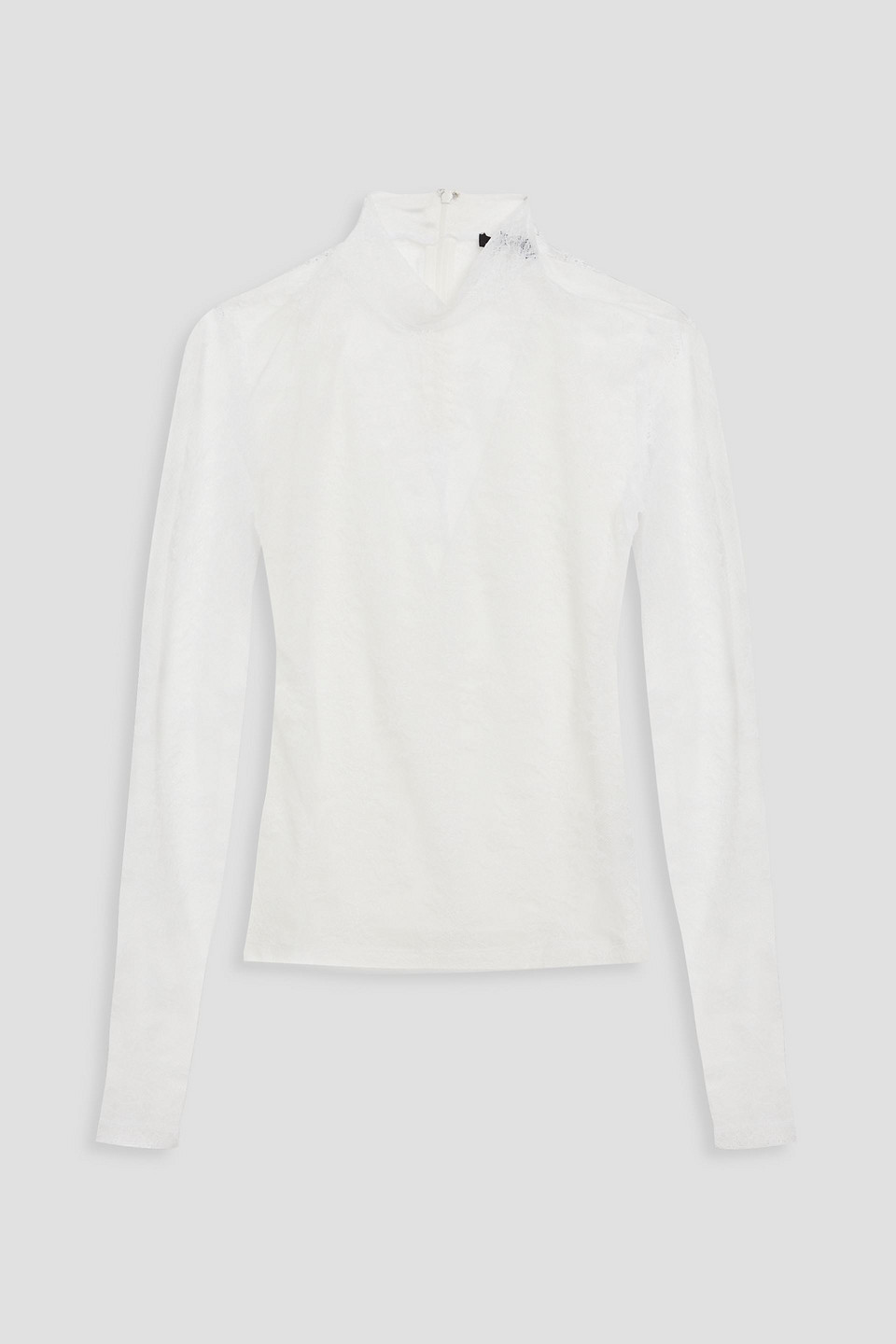 Maje Stretch-lace Turtleneck Top In White
