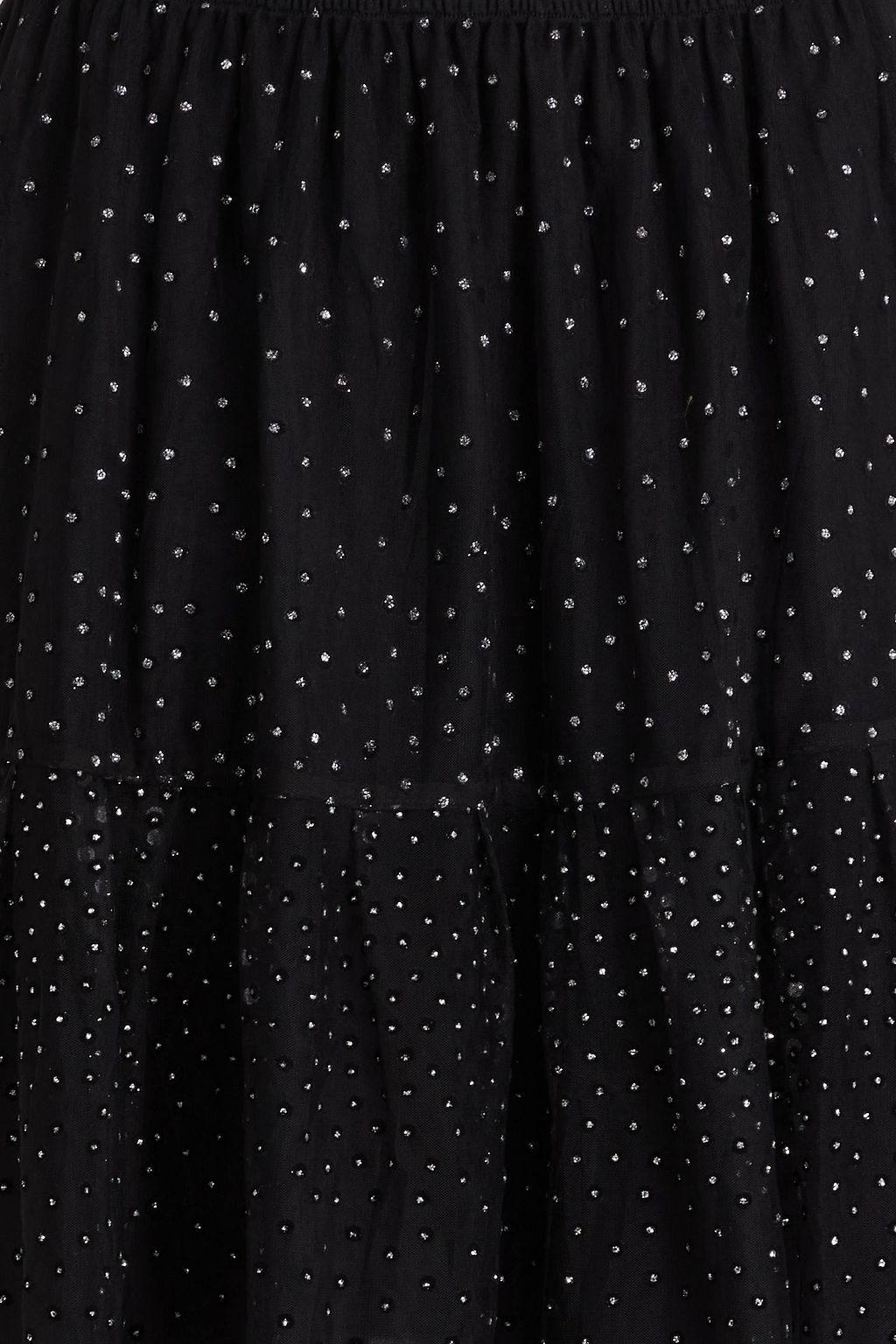 MAJE Glittered flocked tulle maxi skirt