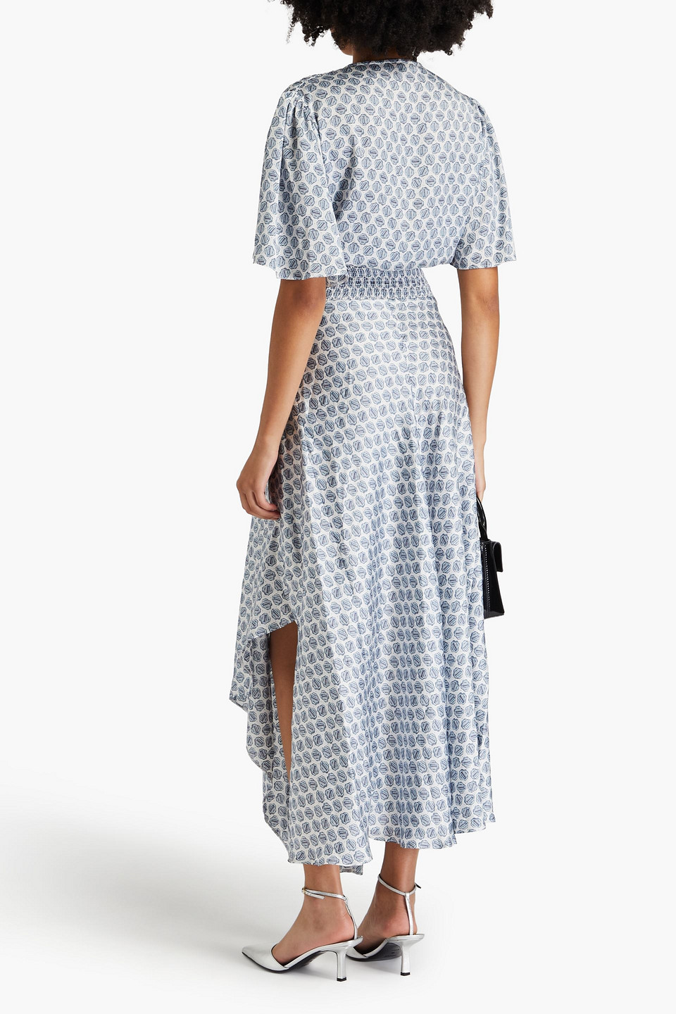 Maje Woman Midi Dress White Size 10 Polyester In Himmelblau