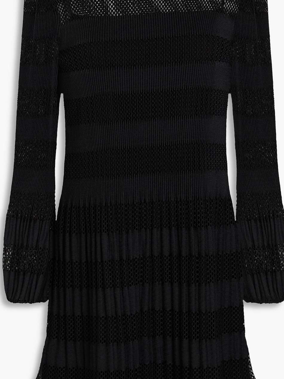 pointelle-knit mini dress