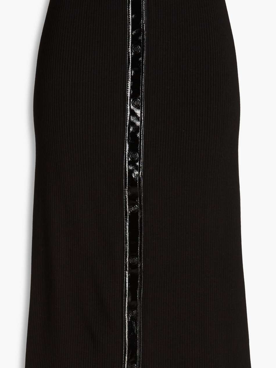 ribbed-knit midi skirt