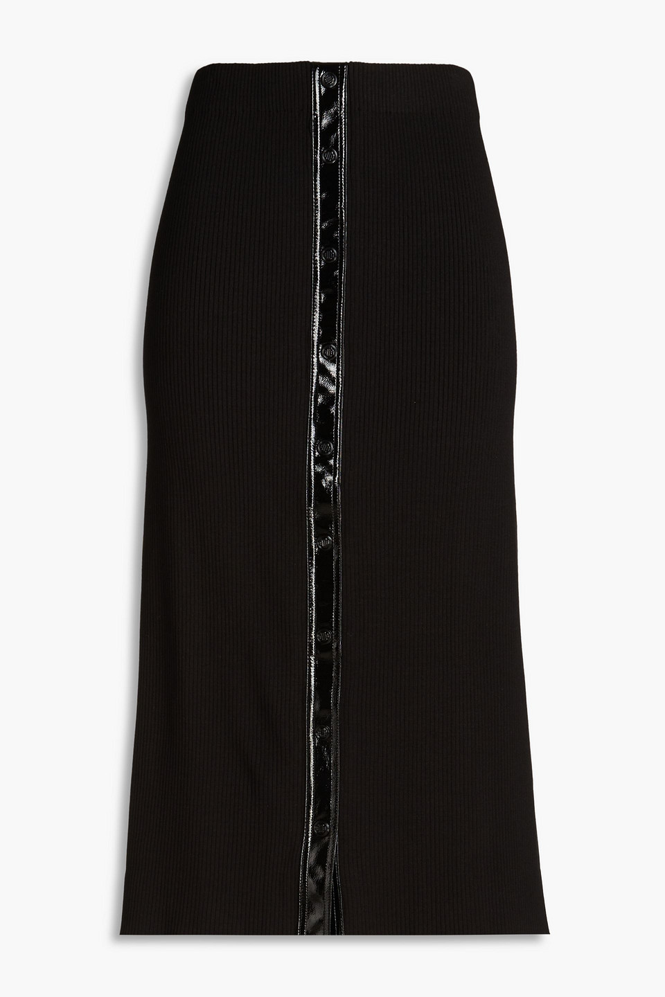Maje Ribbed-knit Midi Skirt In Black