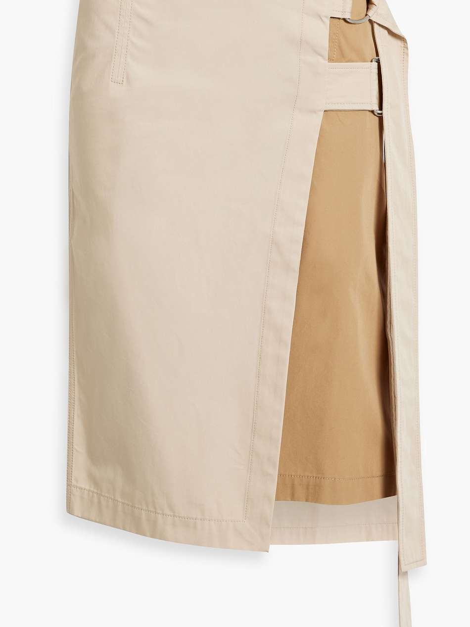 two-tone cotton-poplin wrap skirt