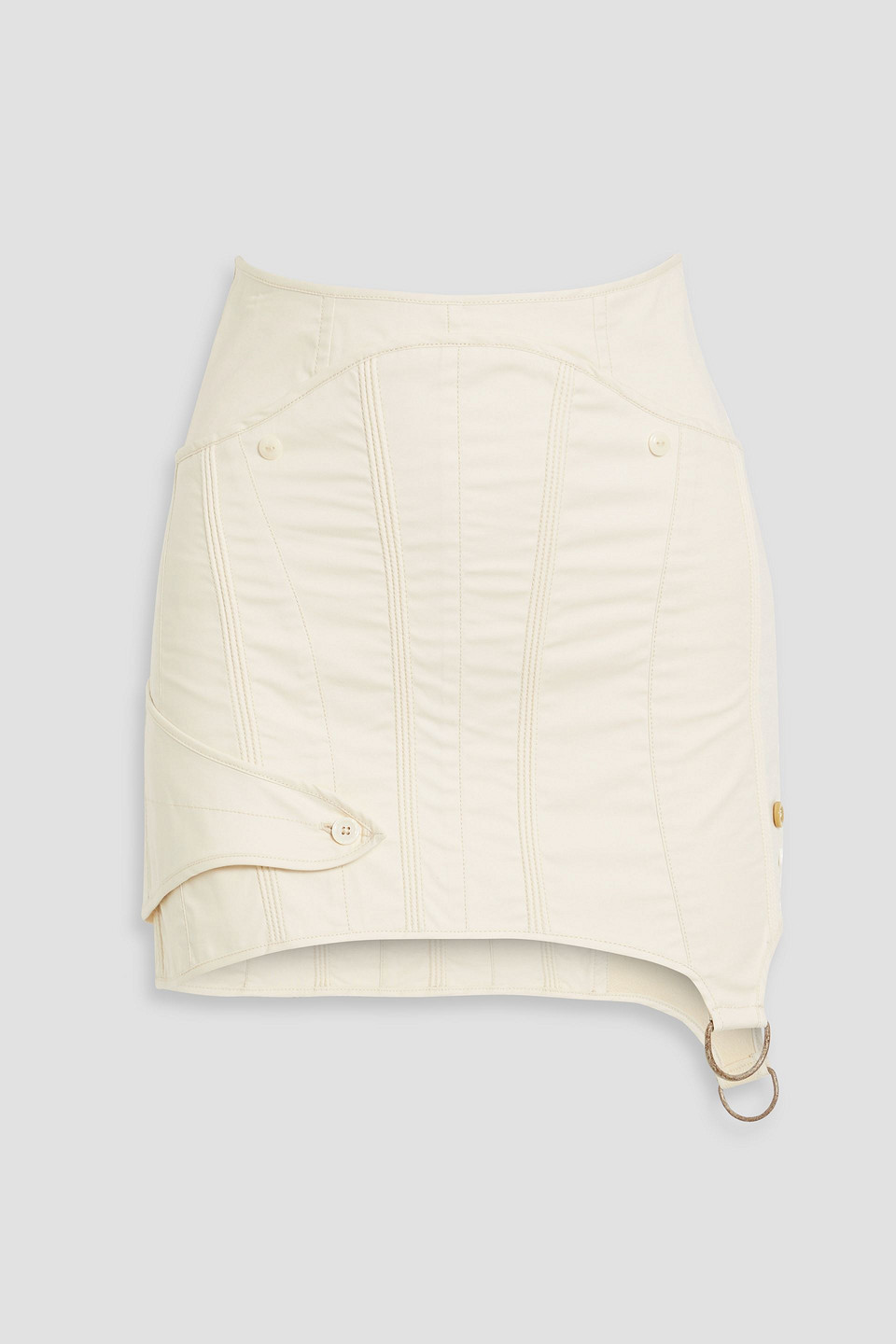 Embellished cotton-blend twill mini skirt