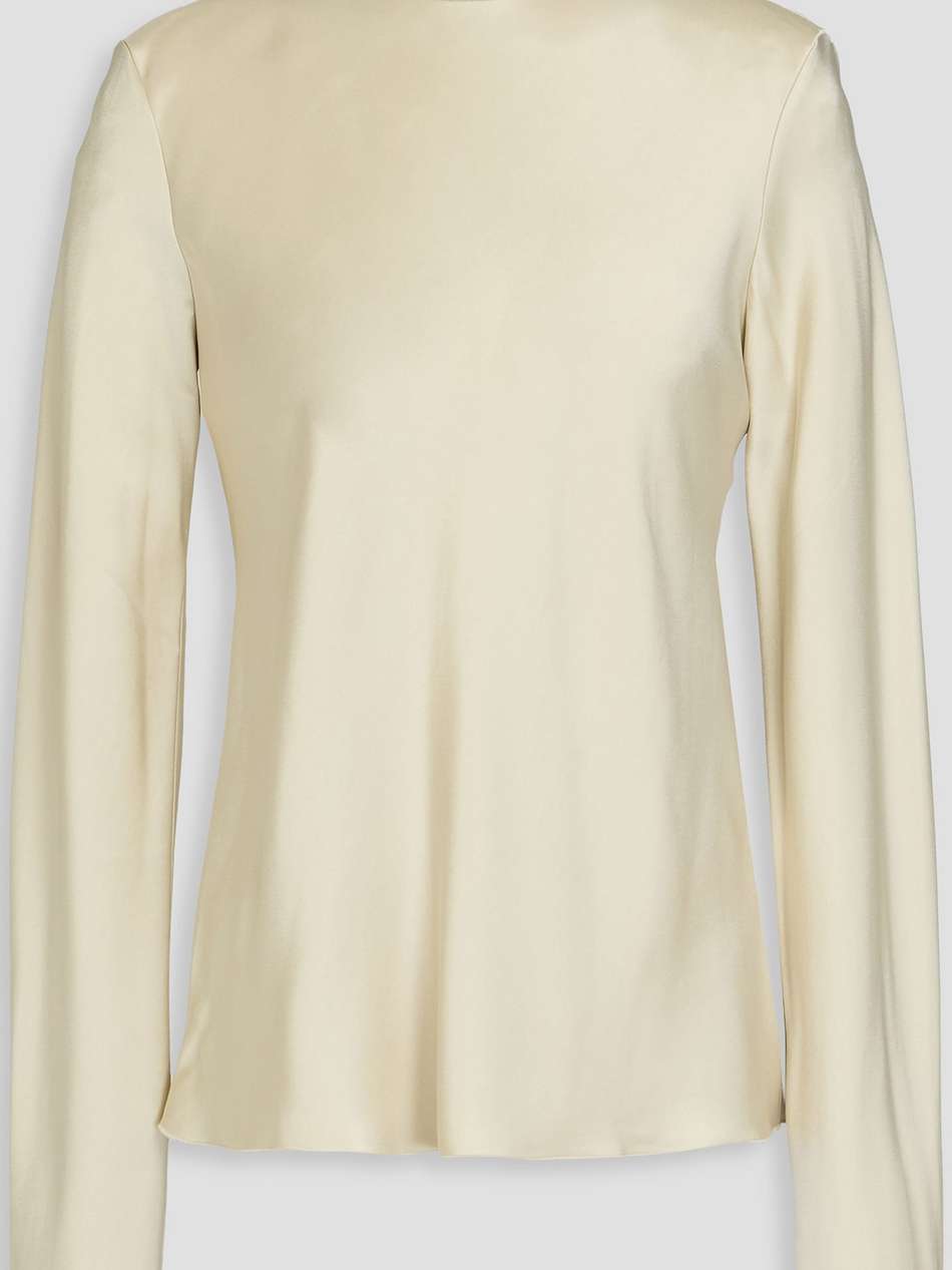 satin-crepe turtleneck top
