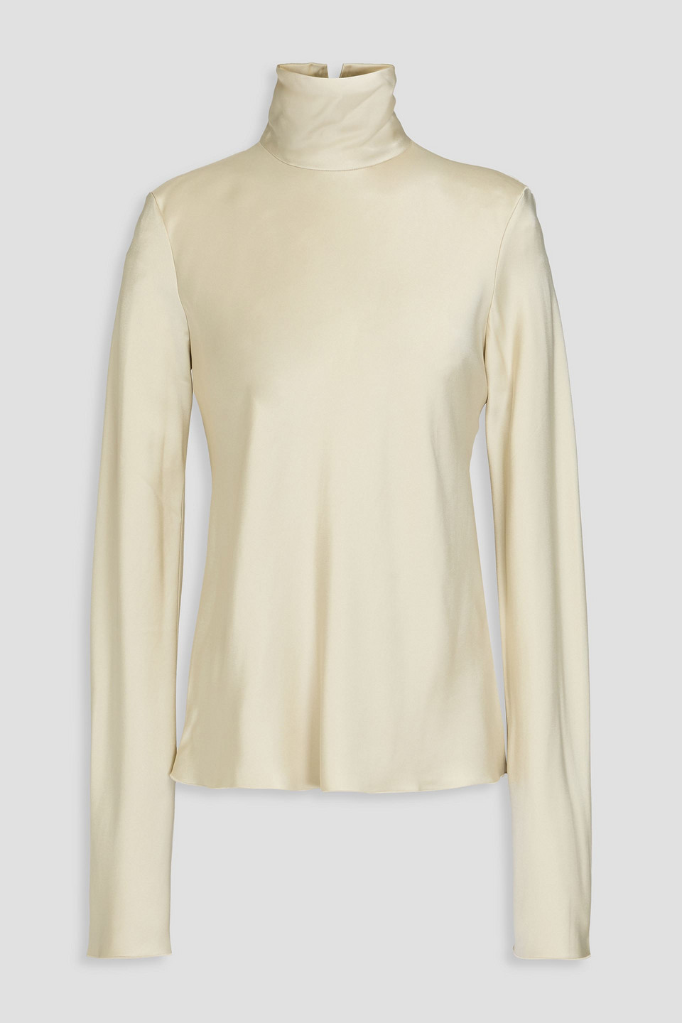 Nanushka Satin-crepe Turtleneck Top In Cream