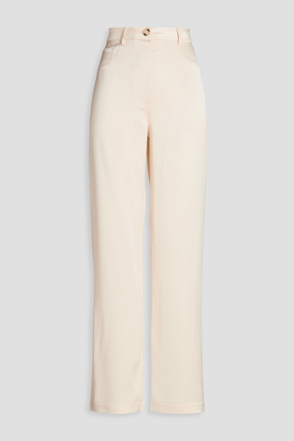 Nanushka Satin-crepe Wide-leg Pants In Cream