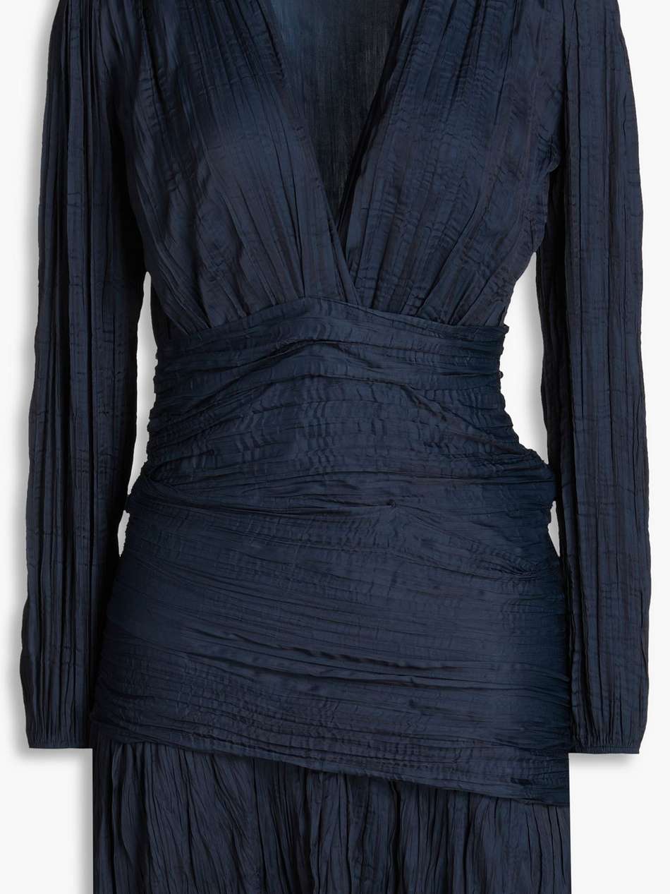 plissé-satin mini dress