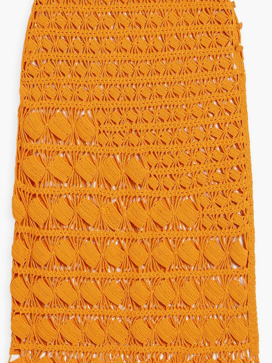 crocheted cotton midi skirt