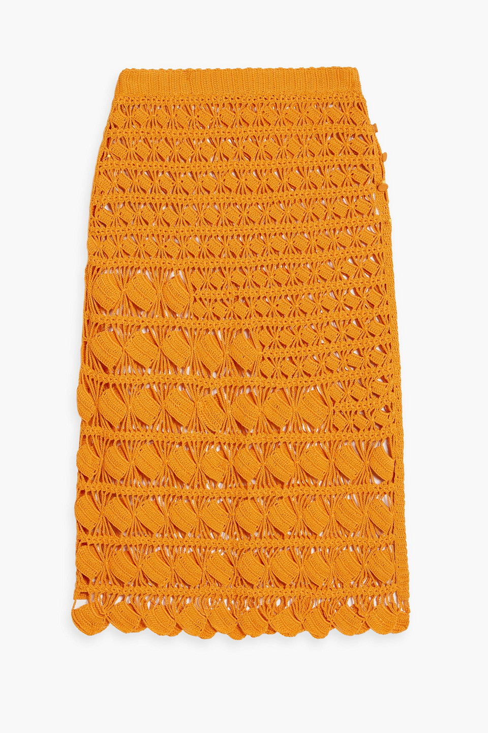 Crocheted cotton midi skirt