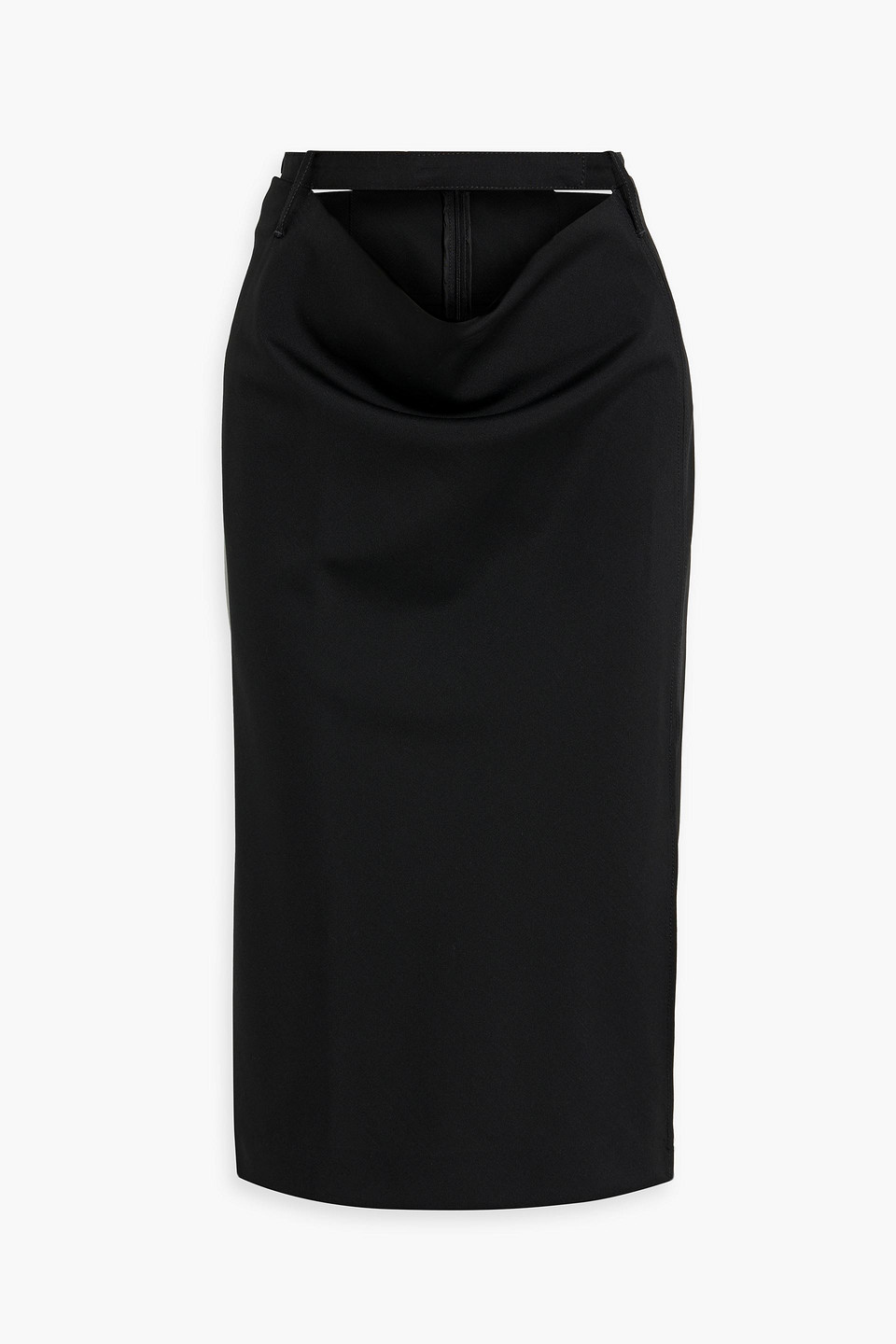 Acne Studios Draped Cutout Wool And Mohair-blend Midi Skirt In Black
