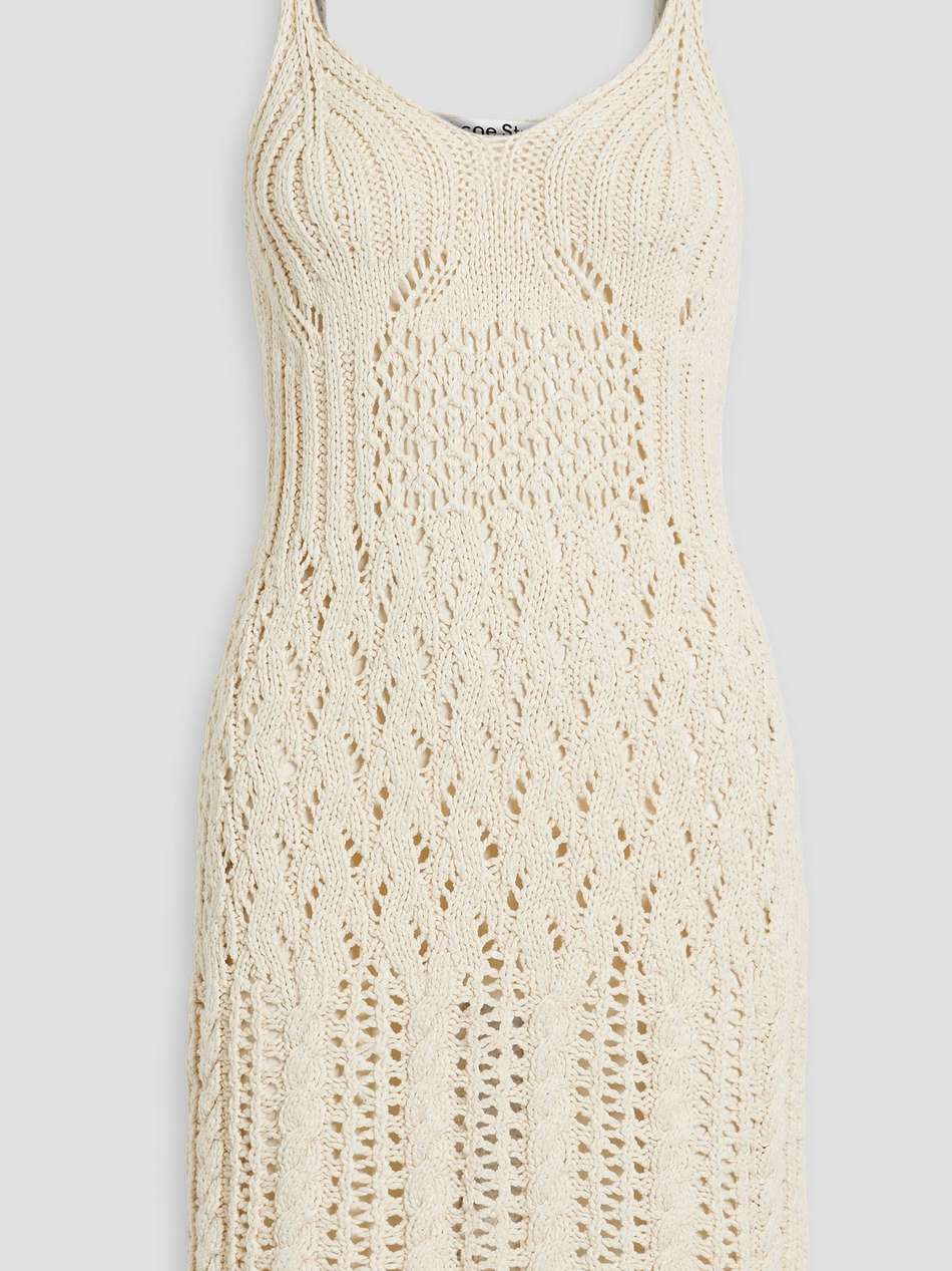 pointelle-knit cotton mini dress