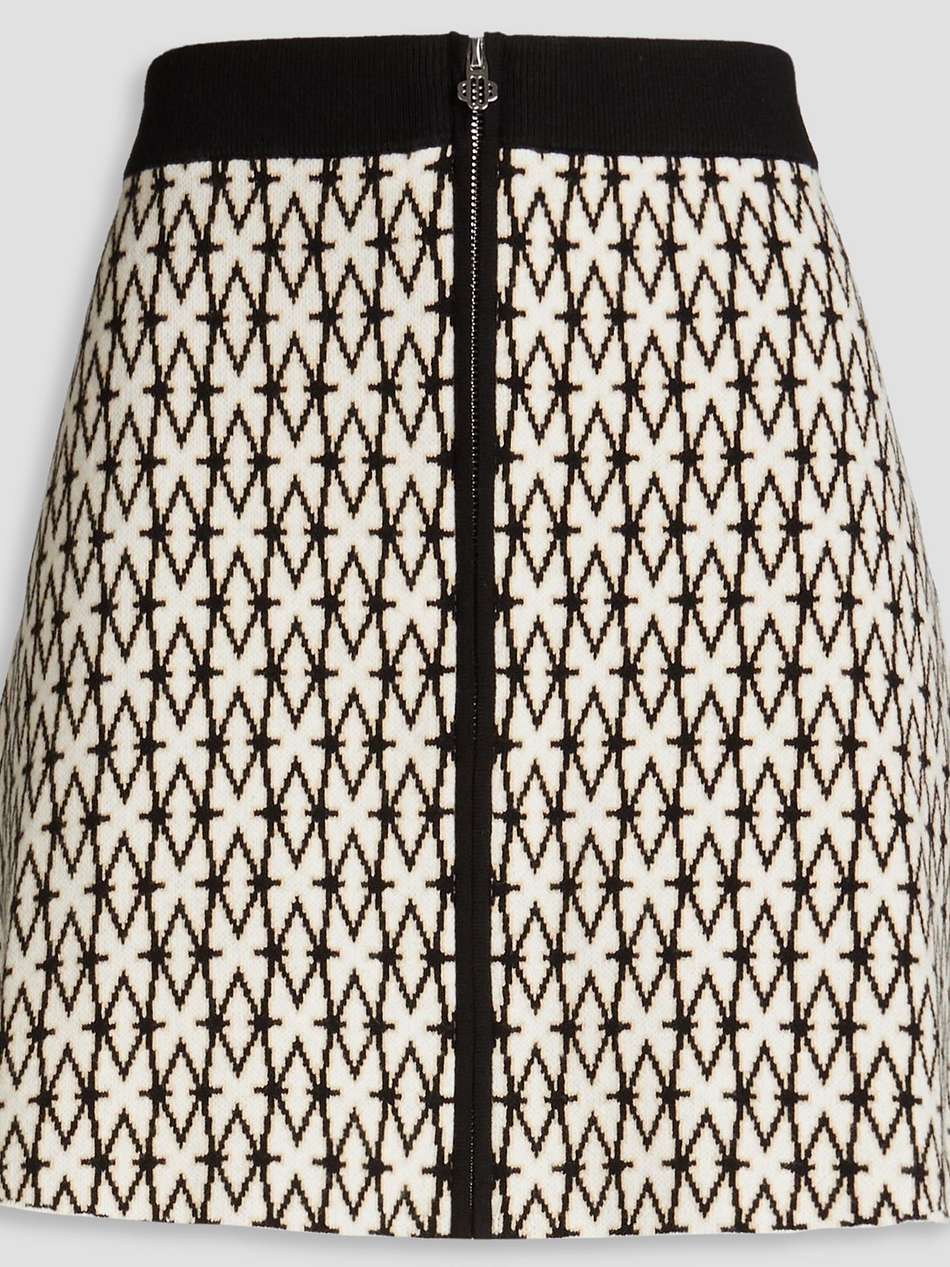 jacquard-knit cotton-blend mini skirt