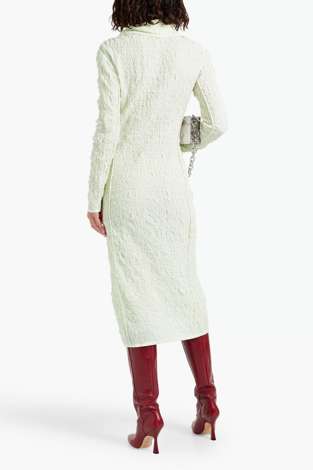 ACNE STUDIOS Shirred cotton-blend cloqué midi shirt dress