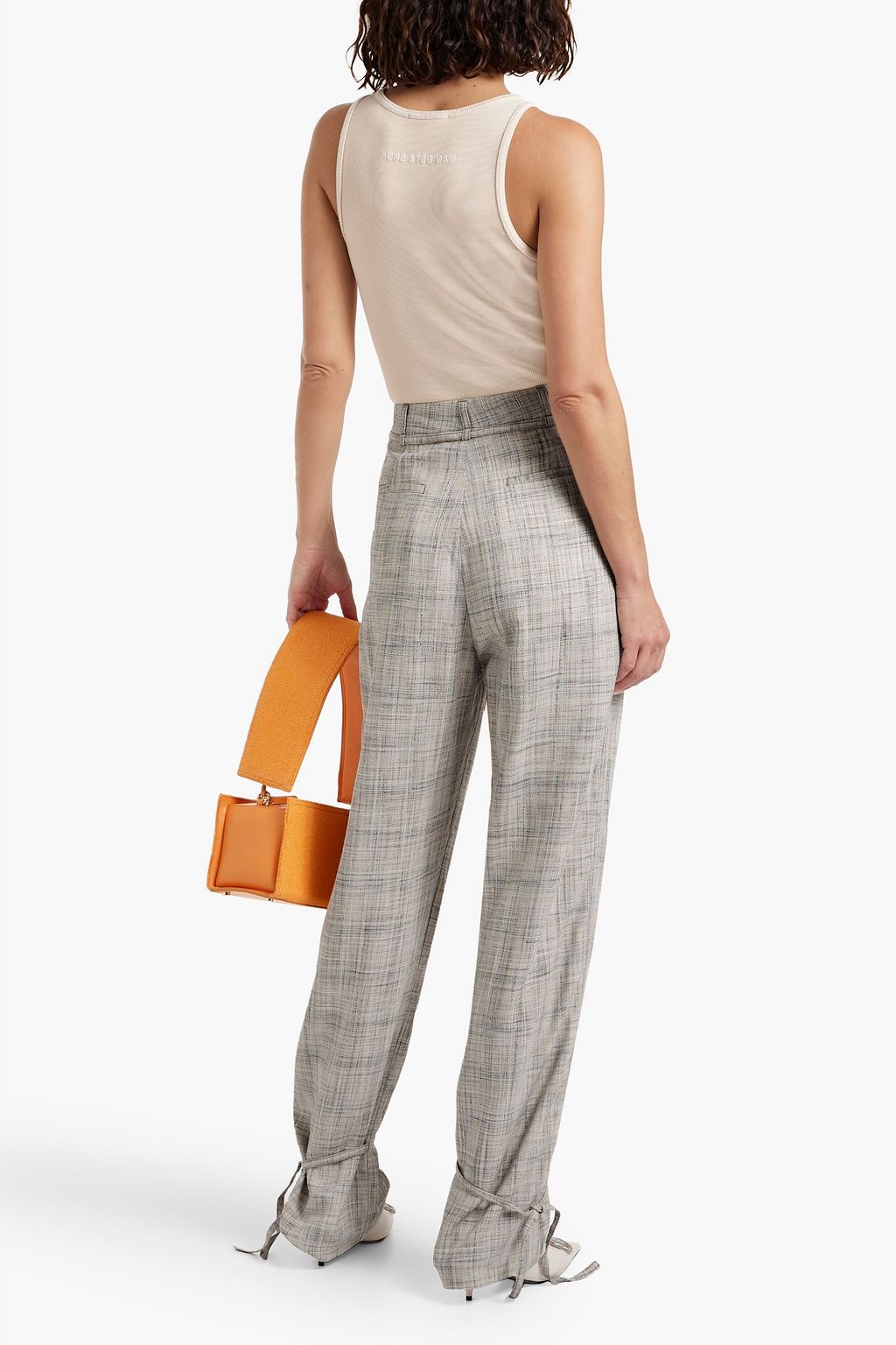 ACNE STUDIOS Ribbon Tie checked tweed tapered pants