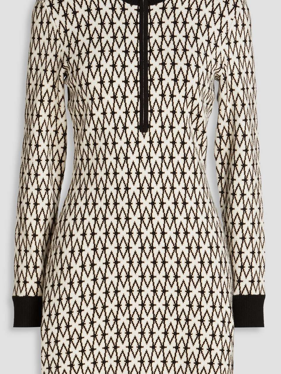 jacquard-knit cotton-blend mini dress
