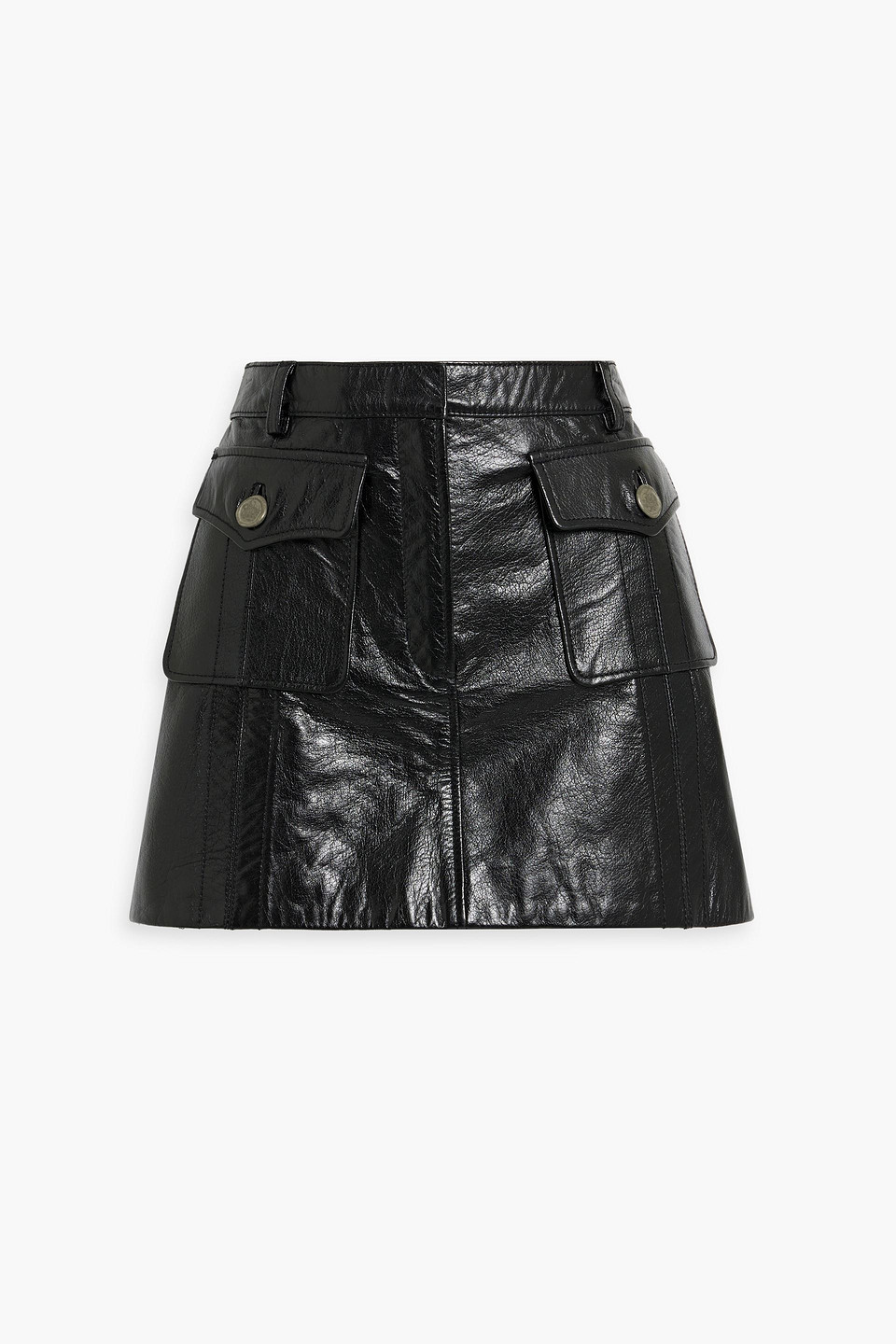 Leather mini skirt