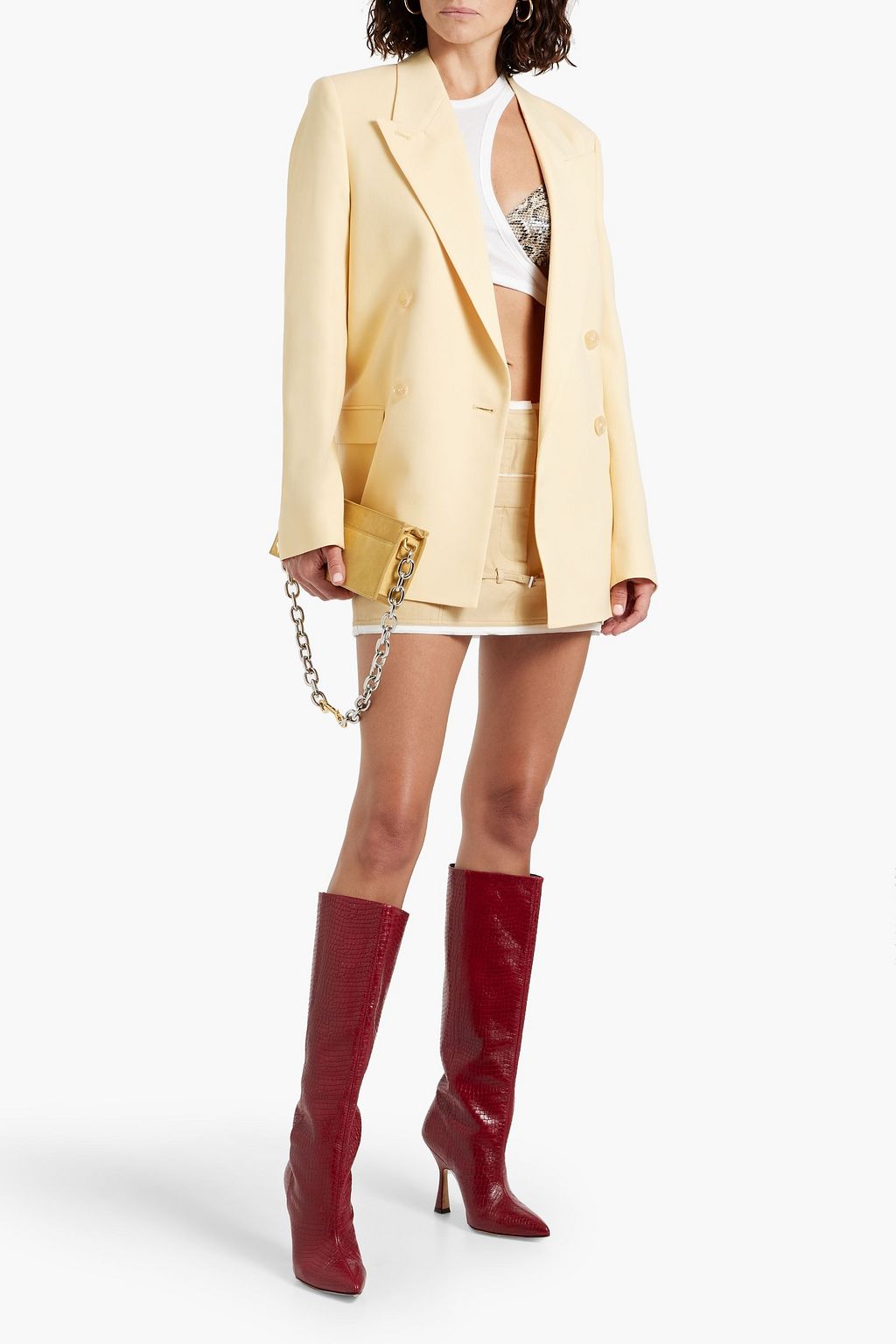 ACNE STUDIOS Double-breasted grain de poudre blazer