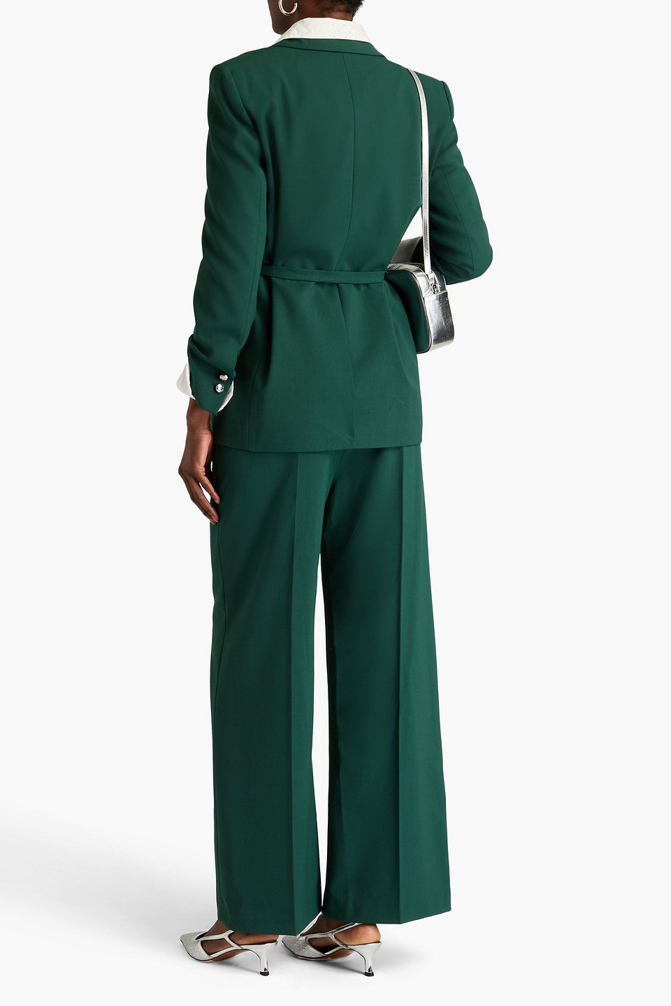  Maje - Blazer Aus Twill Mit Gürtel - Grün - Fr 38 