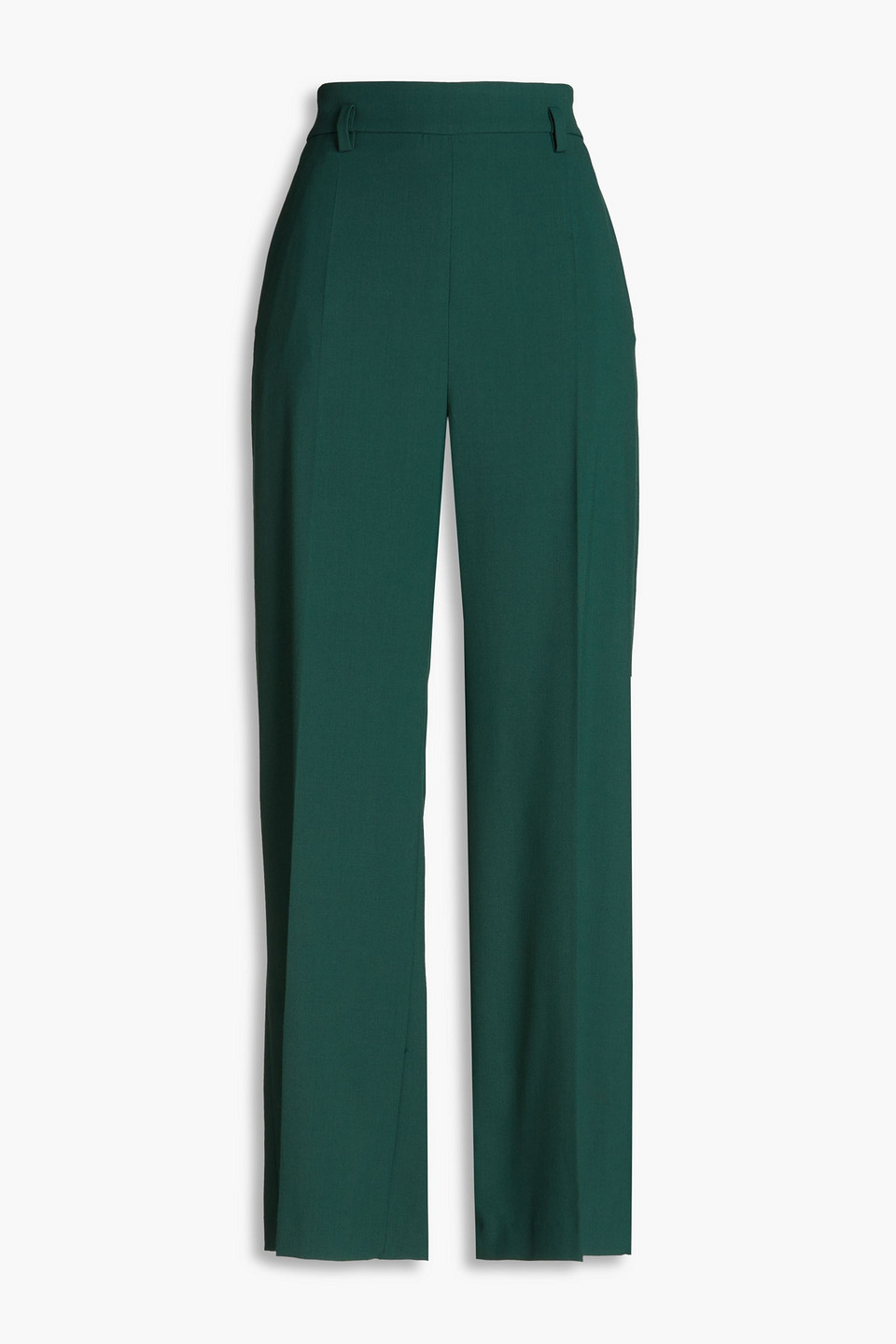 Maje Slub Twill Wide-leg Pants In Green
