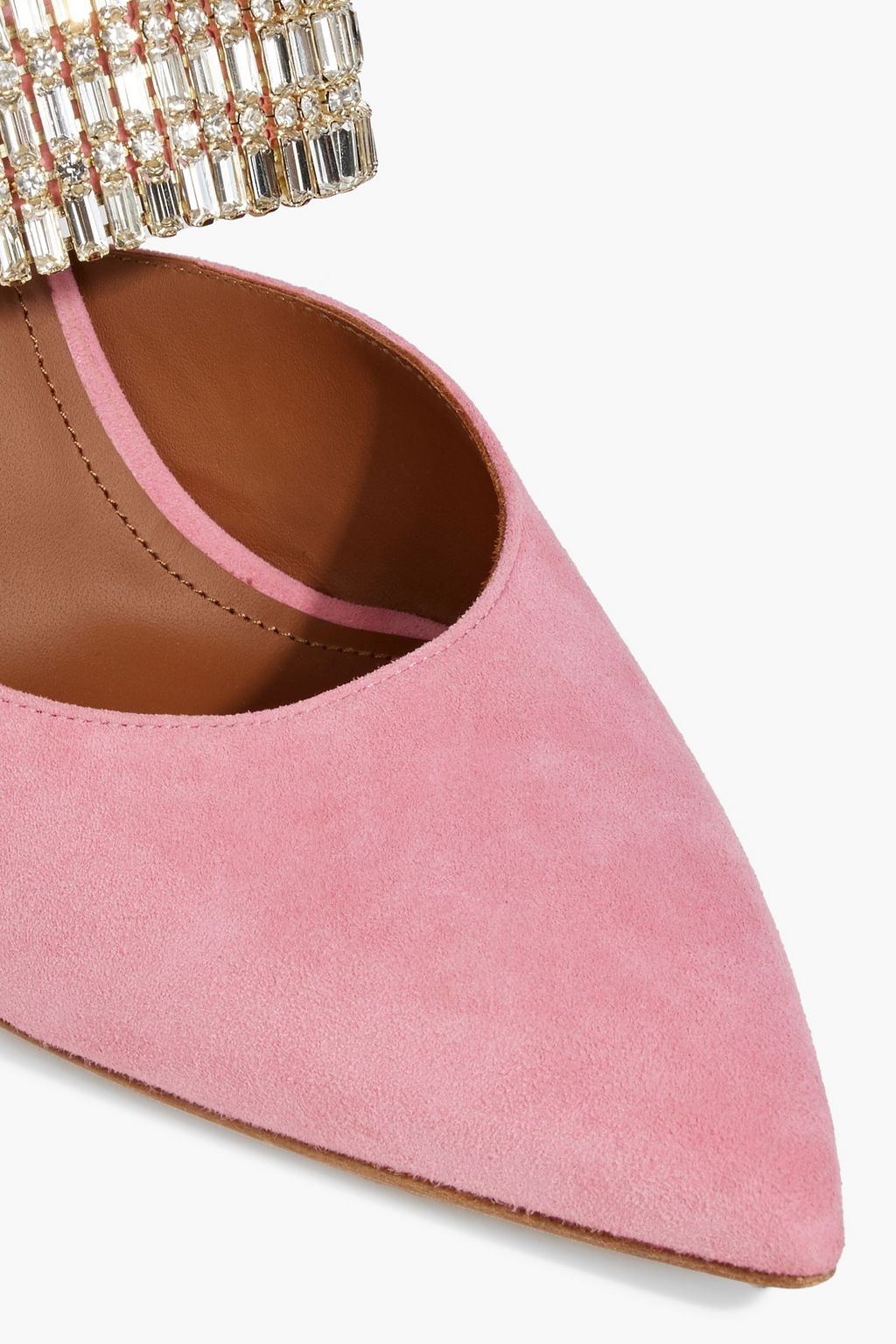 MALONE SOULIERS Jolie 90 crystal-embellished suede mules