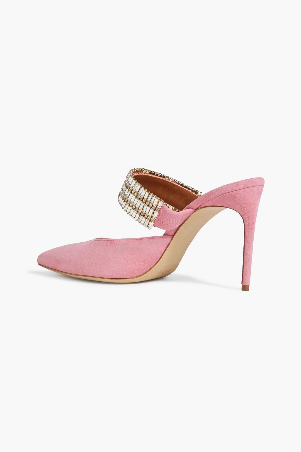 MALONE SOULIERS Jolie 90 crystal-embellished suede mules