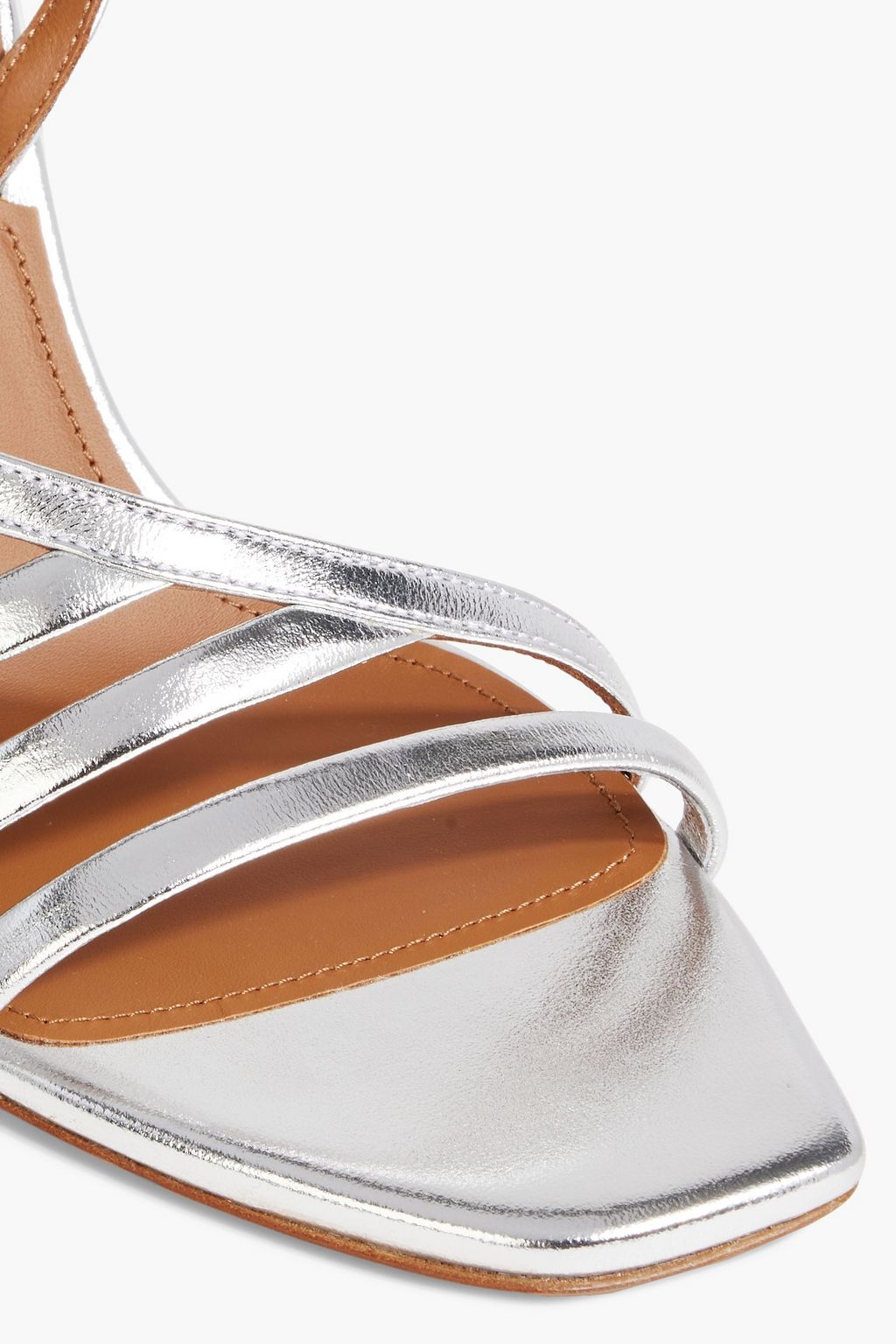 MALONE SOULIERS صندل Ama من الجلد بلون معدني ومزود بحزام خلفي