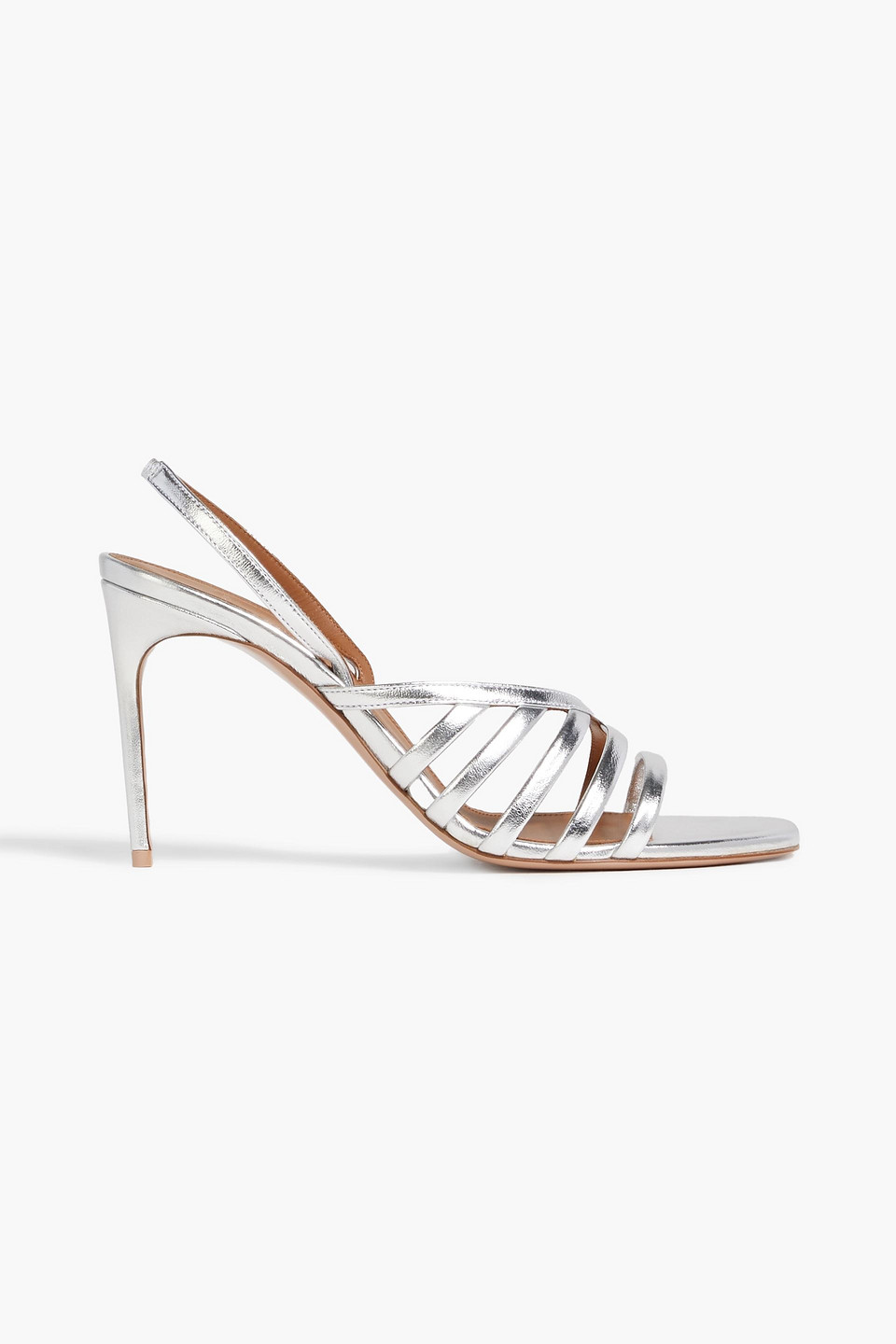 Ama 90 metallic leather slingback sandals
