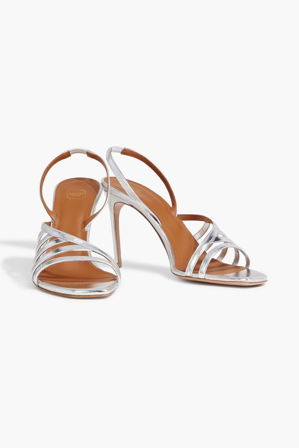 MALONE SOULIERS صندل Ama من الجلد بلون معدني ومزود بحزام خلفي