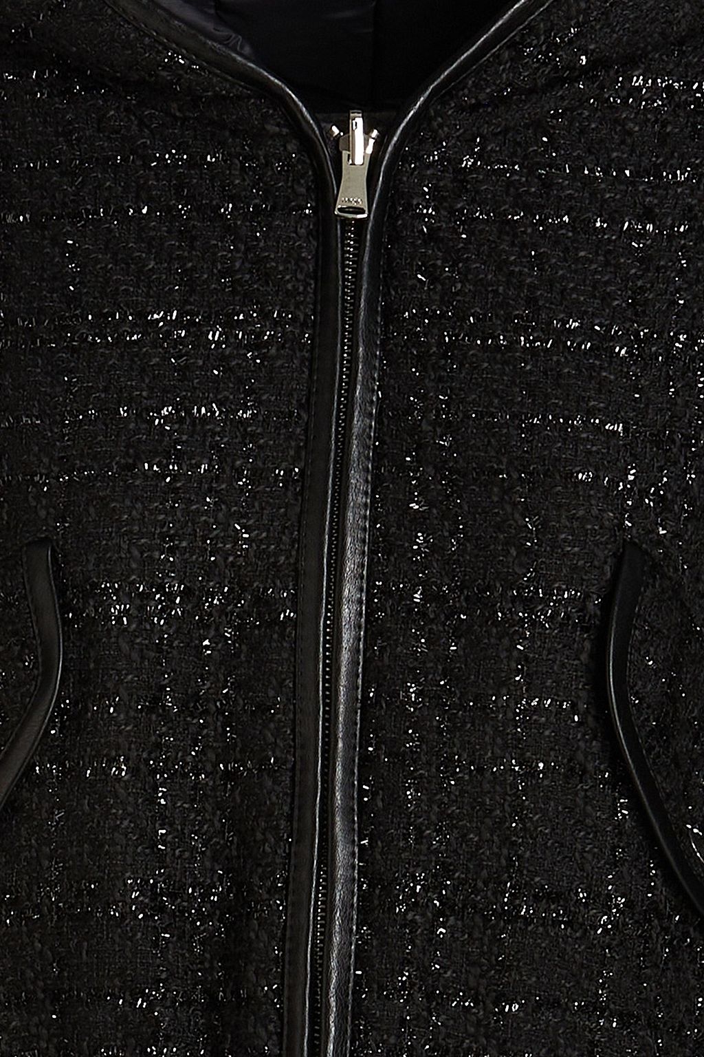 MAJE Reversible metallic bouclé-tweed and shell hooded jacket