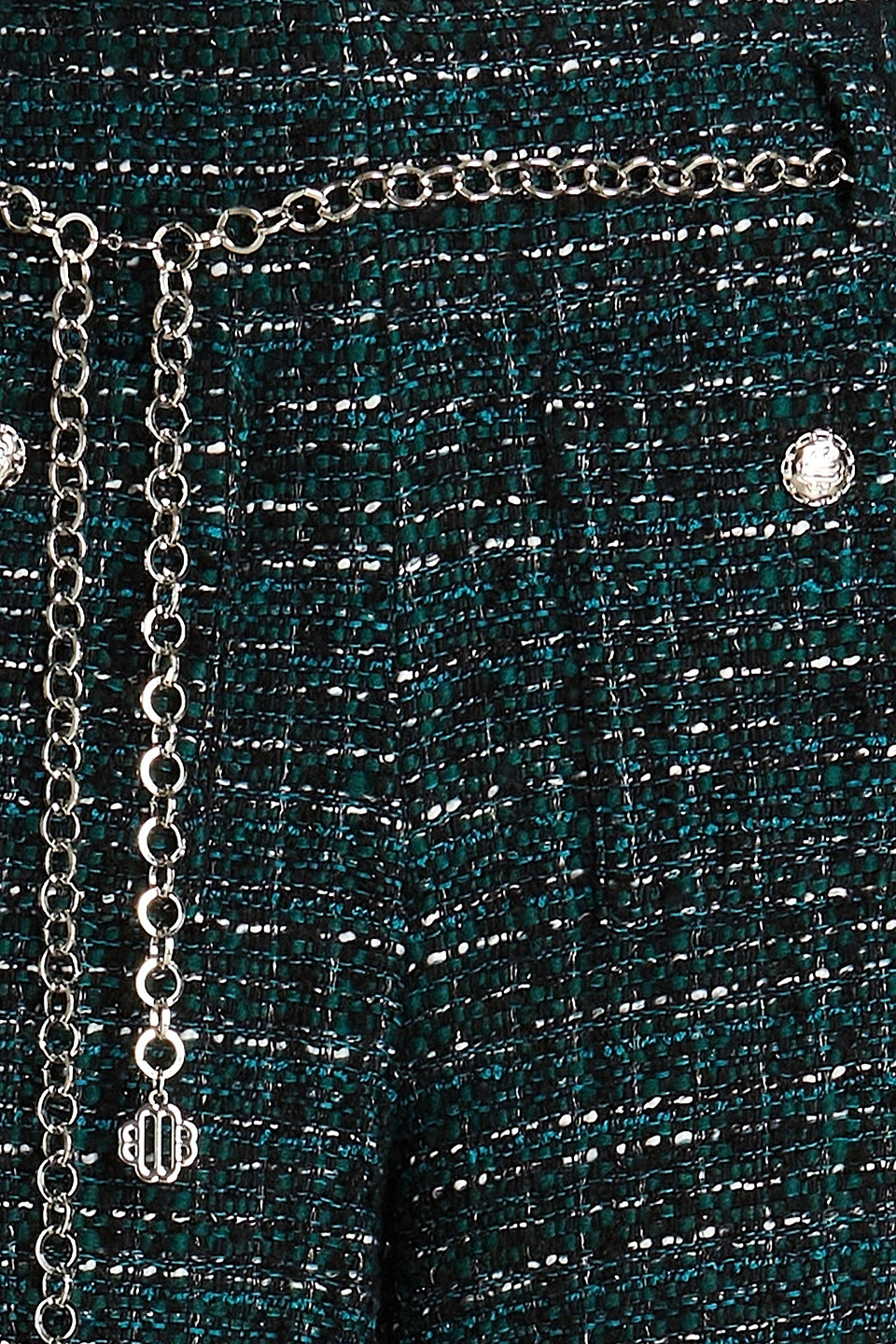 Maje Belted Metallic Bouclé-tweed Wide-leg Pants In Forest Green