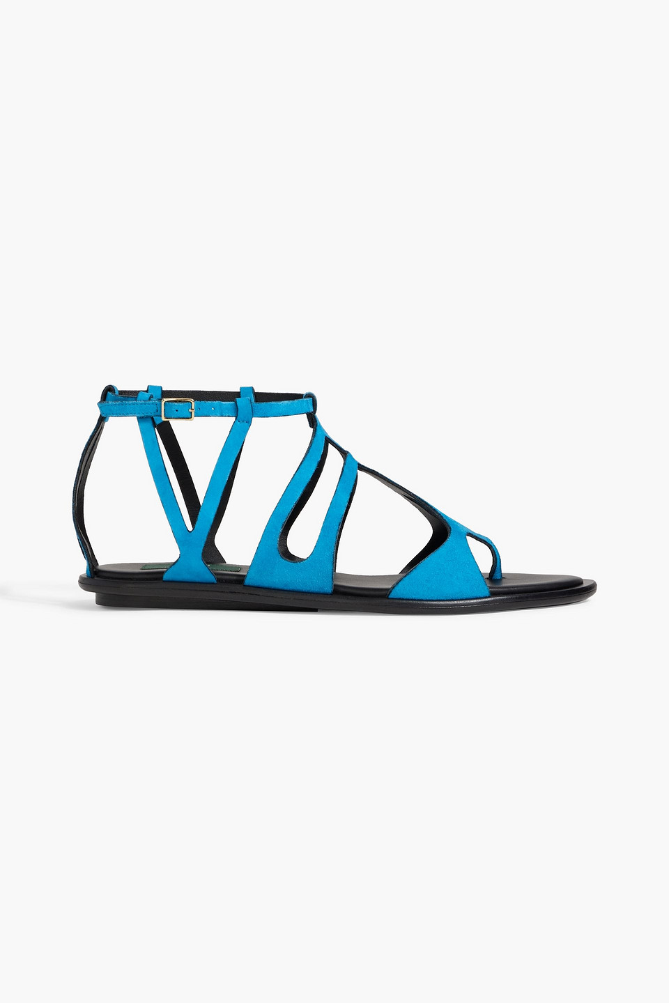 Pucci Laser-cut Suede Sandals In Turquoise