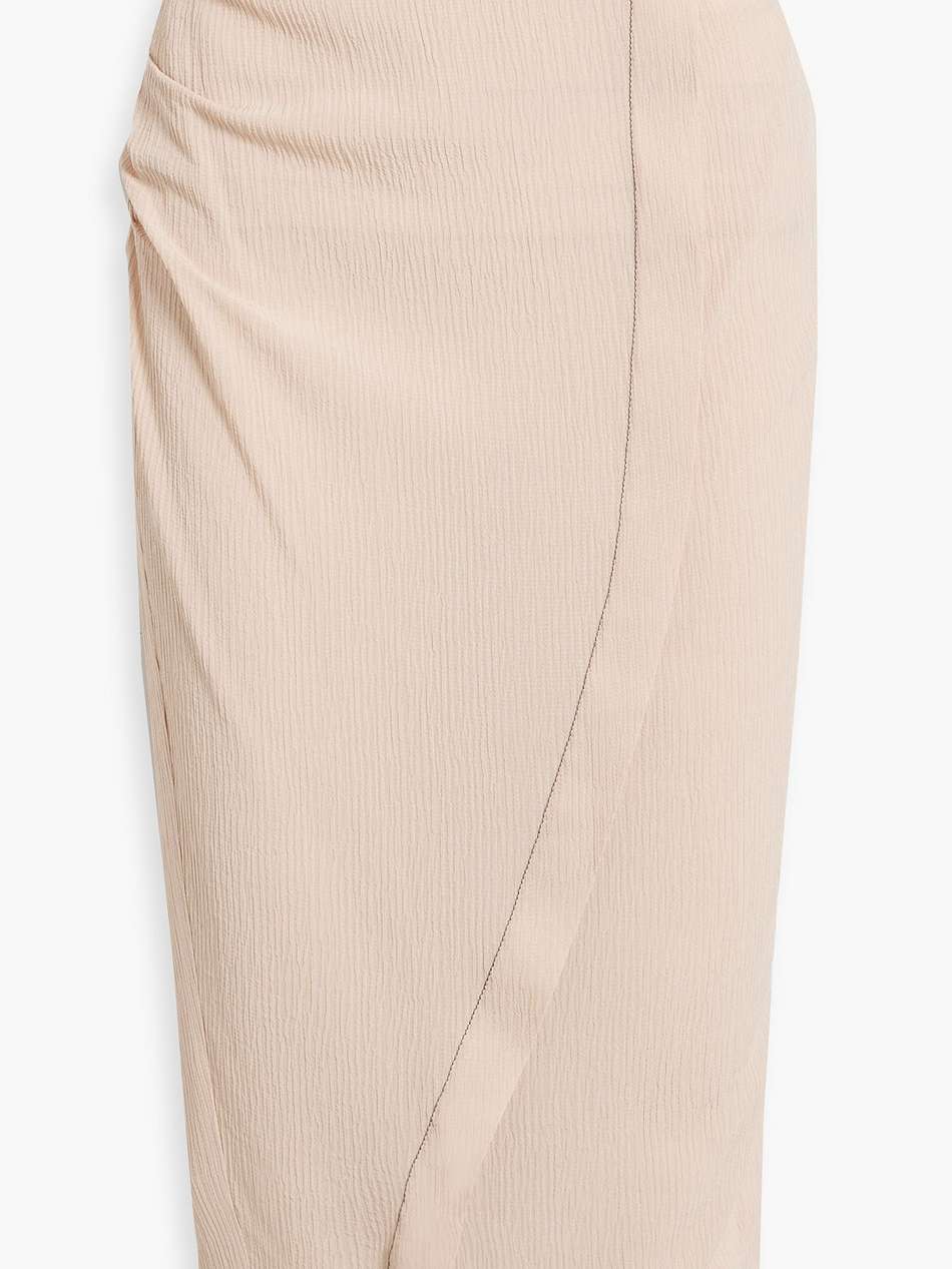 ruched crepon midi skirt